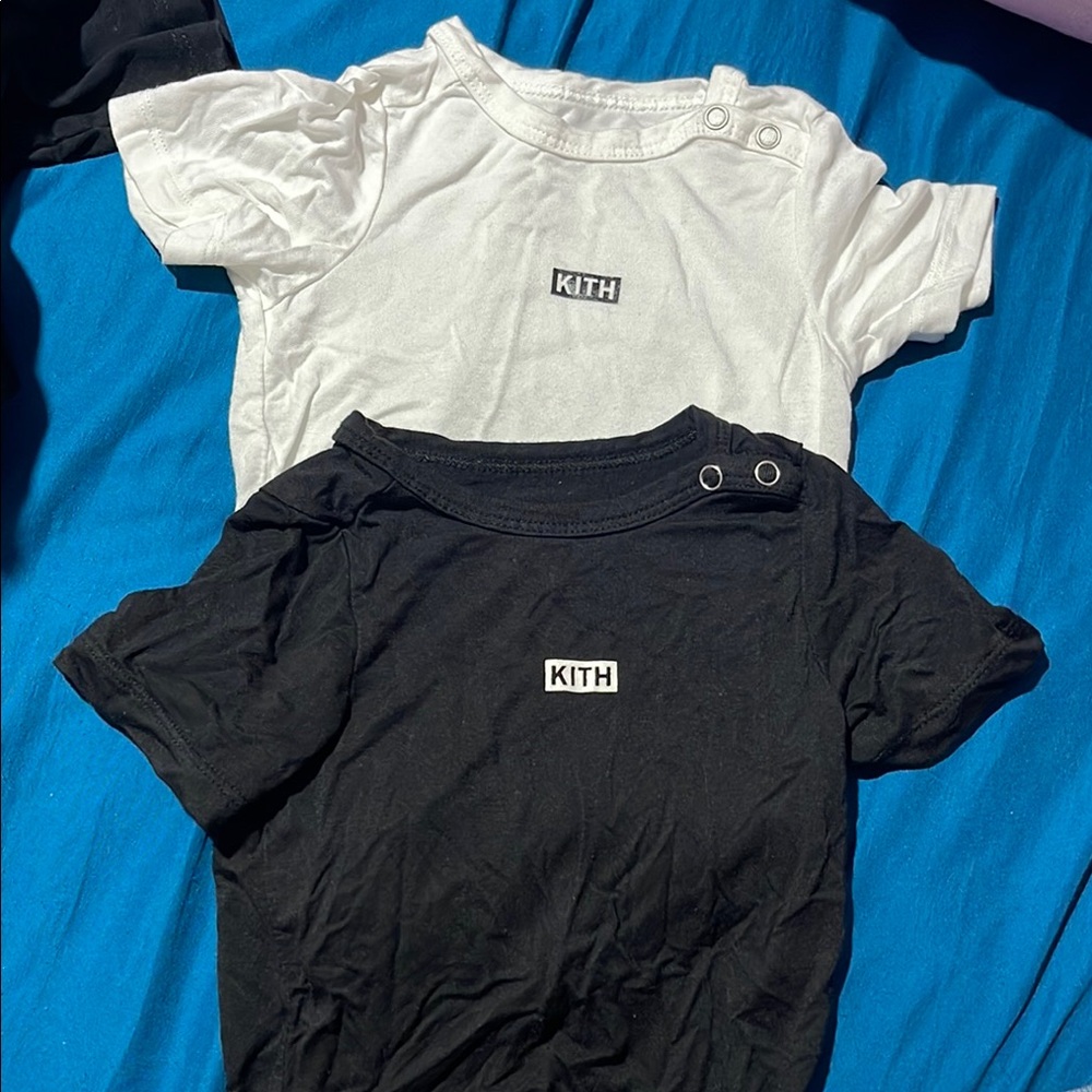 Kith White and Black Short Sleeve Tees